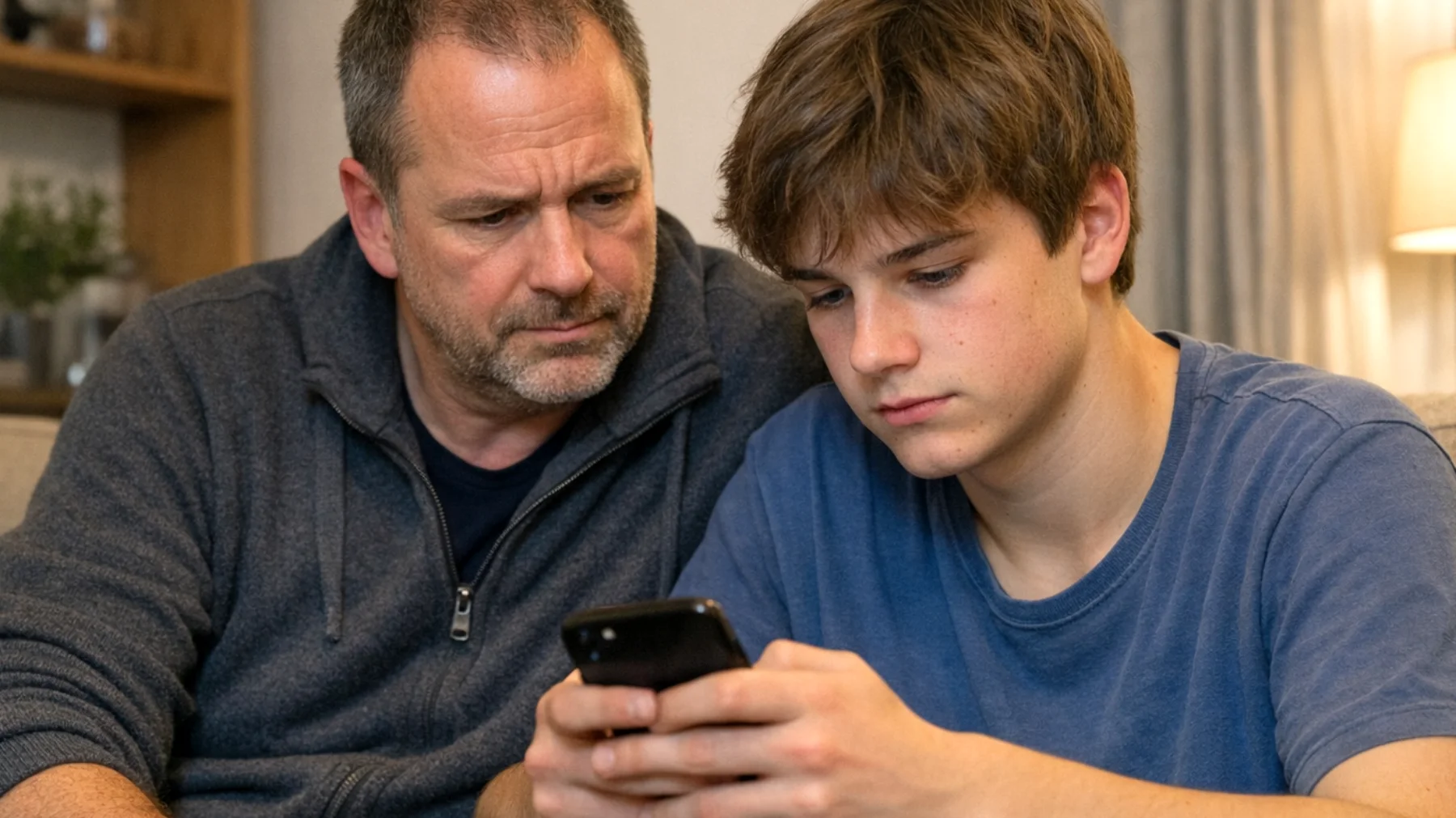 Ein Vater bemerkt, dass sein jugendliches Kind soziale Medien auf riskante oder unangemessene Weise nutzt – beispielsweise durch das Teilen persönlicher Informationen mit Fremden, das Folgen fragwürdiger Inhalte oder das Eingehen von Online-Beziehungen ohne elterliche Aufsicht. Der Vater ist besorgt, weiß aber nicht, wie er das Thema ansprechen soll, ohne einen Konflikt auszulösen oder das Vertrauen des Jugendlichen zu verlieren."