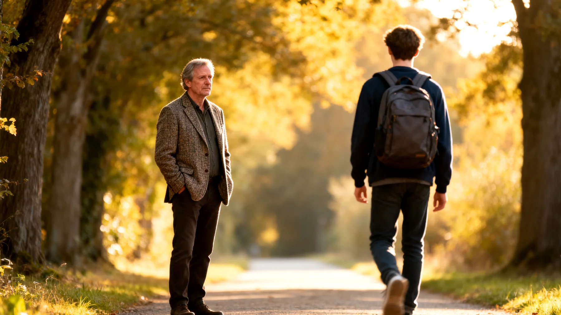 Der Vater hat Schwierigkeiten, seinen jungen erwachsenen Kindern bei der Bewältigung bedeutender Lebensveränderungen zu helfen – wie Auszug aus dem Elternhaus, Berufseinstieg oder Beziehungsübergänge – da er zwischen dem Wunsch, sie zu unterstützen, und dem Respekt vor ihrer wachsenden Unabhängigkeit hin- und hergerissen ist."