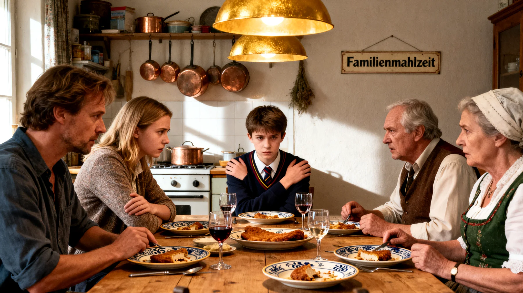 Die Eltern geraten zunehmend in Konflikte mit der erweiterten Familie – insbesondere mit Schwiegereltern und Geschwistern – über Erziehungsstile und Wertvorstellungen gegenüber den Jugendlichen. Unterschiedliche Meinungen darüber, wie viel Freiheit, Disziplin oder Unterstützung die Jugendlichen erhalten sollen, führen zu Spannungen, die das familiäre Gleichgewicht destabilisieren und die Jugendlichen in eine schwierige Loyalitätsposition bringen."