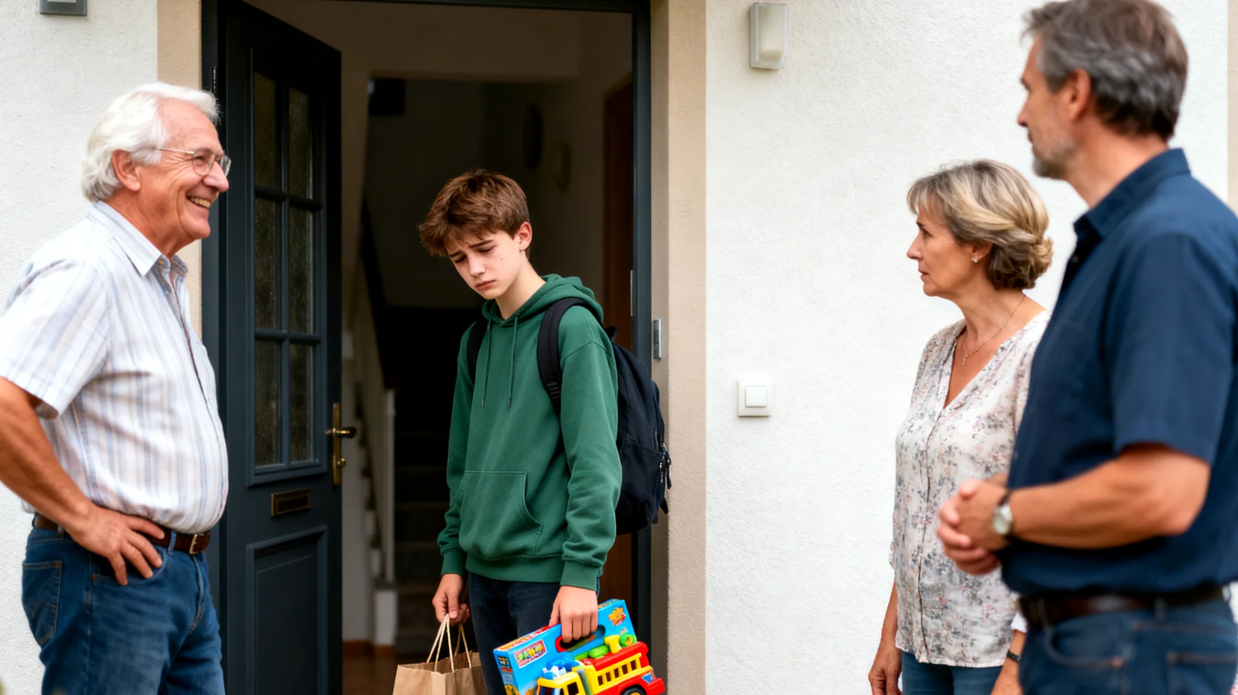 Die Großeltern haben Schwierigkeiten, den Enkeln gegenüber Grenzen zu setzen, und neigen dazu, allen Wünschen und Forderungen der Jugendlichen nachzugeben – sei es beim Essen, bei Ausgehzeiten oder beim Kauf von Dingen. Dies führt dazu, dass die Jugendlichen lernen, durch Beharren oder emotionalen Druck ihren Willen durchzusetzen, ohne Konsequenzen zu erfahren."