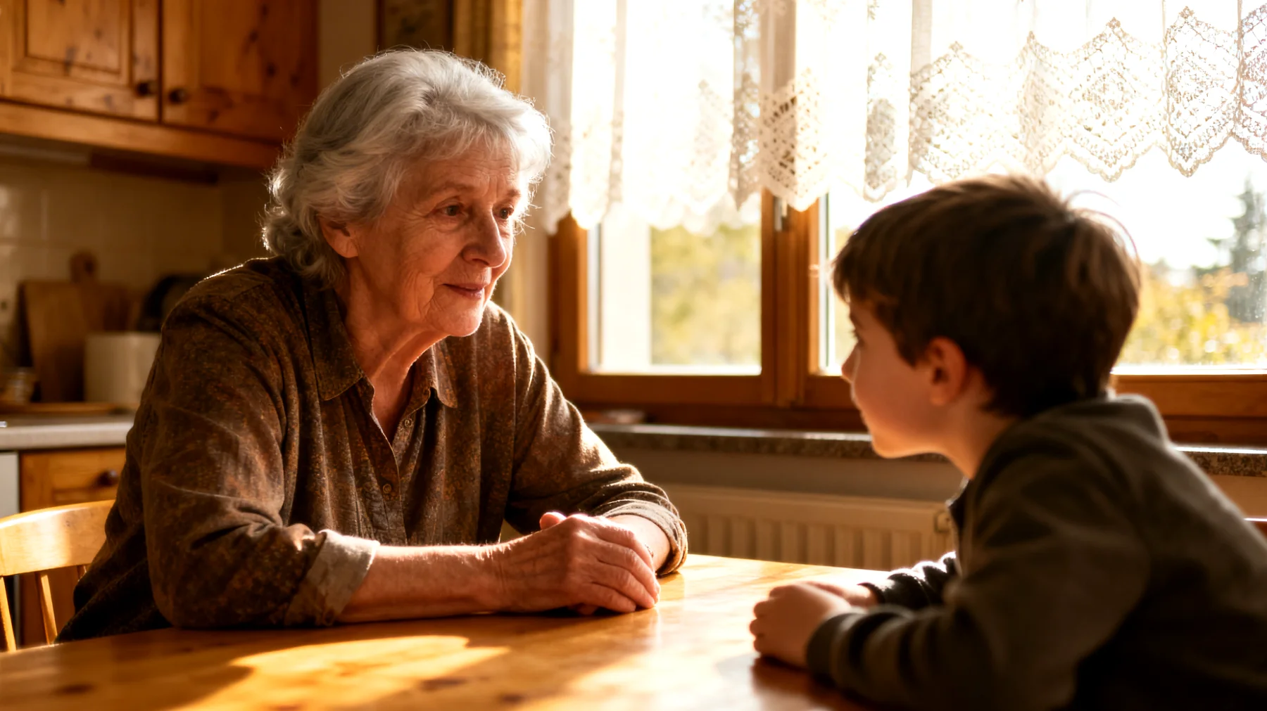 Die Großmutter hat Schwierigkeiten, eine offene und verständnisvolle Kommunikation mit ihren Enkelkindern aufzubauen. Sie fühlt sich oft missverstanden oder ignoriert, wenn sie versucht, mit den Kindern zu sprechen, und weiß nicht, wie sie ihre Gedanken und Gefühle altersgerecht ausdrücken soll, ohne Ablehnung oder Gleichgültigkeit zu erfahren."