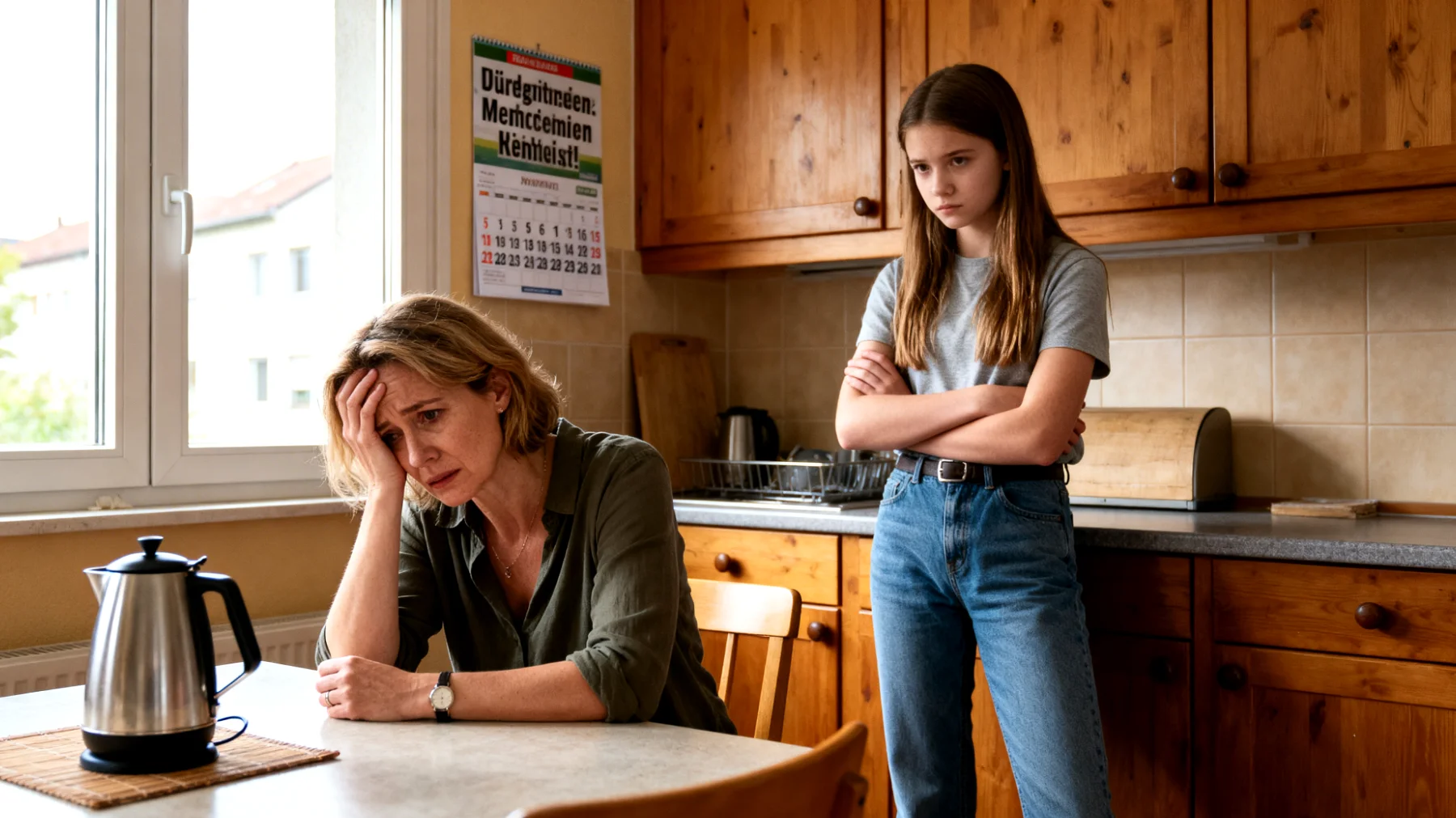 Die Mutter zeigt gegenüber ihren Jugendlichen eine ausgeprägte Tendenz zur übermäßigen Nachgiebigkeit: Sie sagt selten 'Nein', gibt nach bei jeder Forderung und vermeidet Konfrontationen, aus Angst, die Zuneigung ihrer Kinder zu verlieren oder als 'böse Mutter' wahrgenommen zu werden. Dieses Verhalten führt dazu, dass die Jugendlichen keine klaren Grenzen kennen, Schwierigkeiten haben, Frustrationen zu tolerieren, und zunehmend manipulatives oder forderndes Verhalten zeigen."