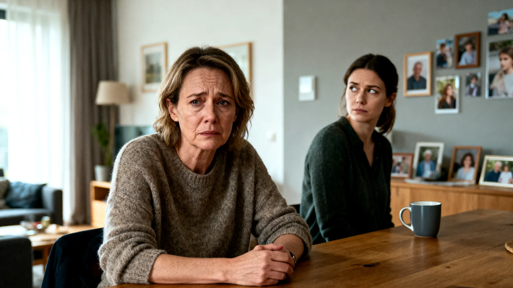 Die Mutter fühlt sich von ihrer erwachsenen Tochter/ihrem erwachsenen Sohn nicht respektiert, wenn es um grundlegende Lebensentscheidungen geht – wie Berufswahl, Beziehungen oder Lebensstil. Sie versucht, ihre eigenen Werte und Erfahrungen weiterzugeben, stößt dabei jedoch auf Ablehnung und Unverständnis. Die jungen Erwachsenen hingegen empfinden die Ratschläge der Mutter als übergriffig und veraltet, was zu häufigen Spannungen und emotionaler Distanz führt."